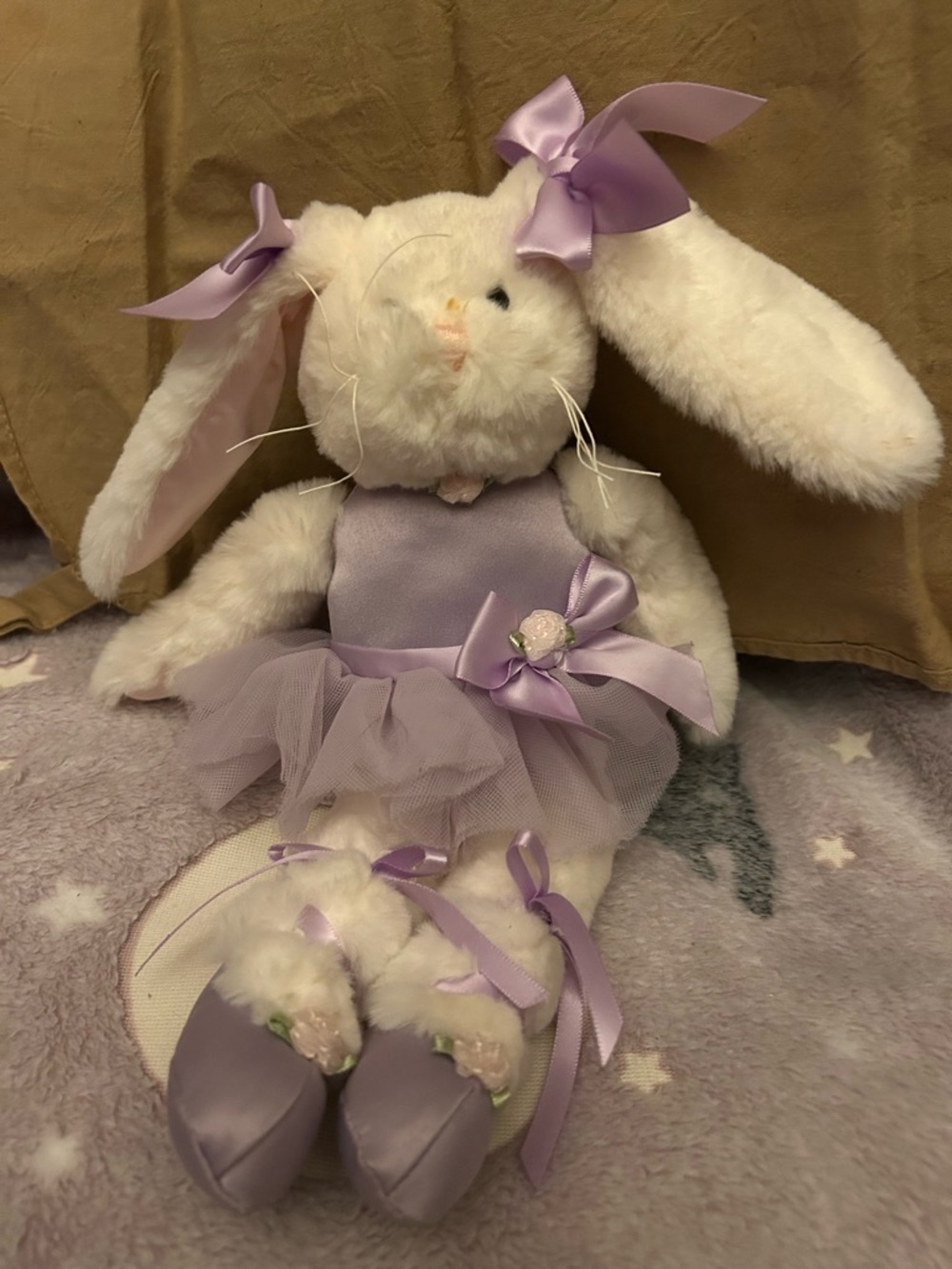 Bearington Collection Ballerina Bunny Rabbit Purple Satin Tutu Plush Toy